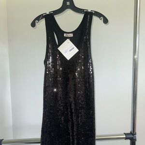 Black Sequin Sleeveless Dress